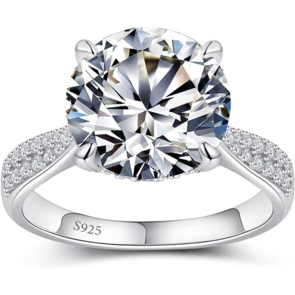 Moissanite Engagement Rings for Women,Promise Rings 925 Sterling Silver with - Picture 1 of 7